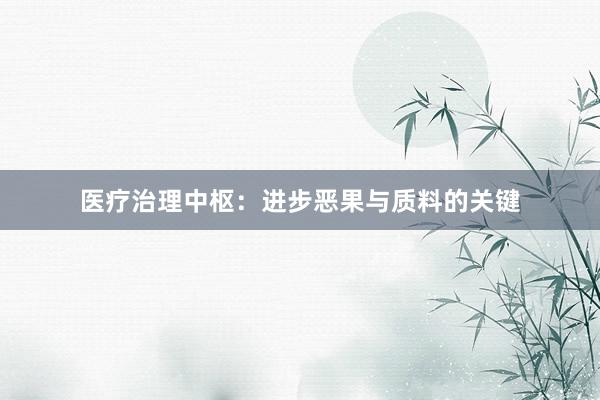 医疗治理中枢：进步恶果与质料的关键
